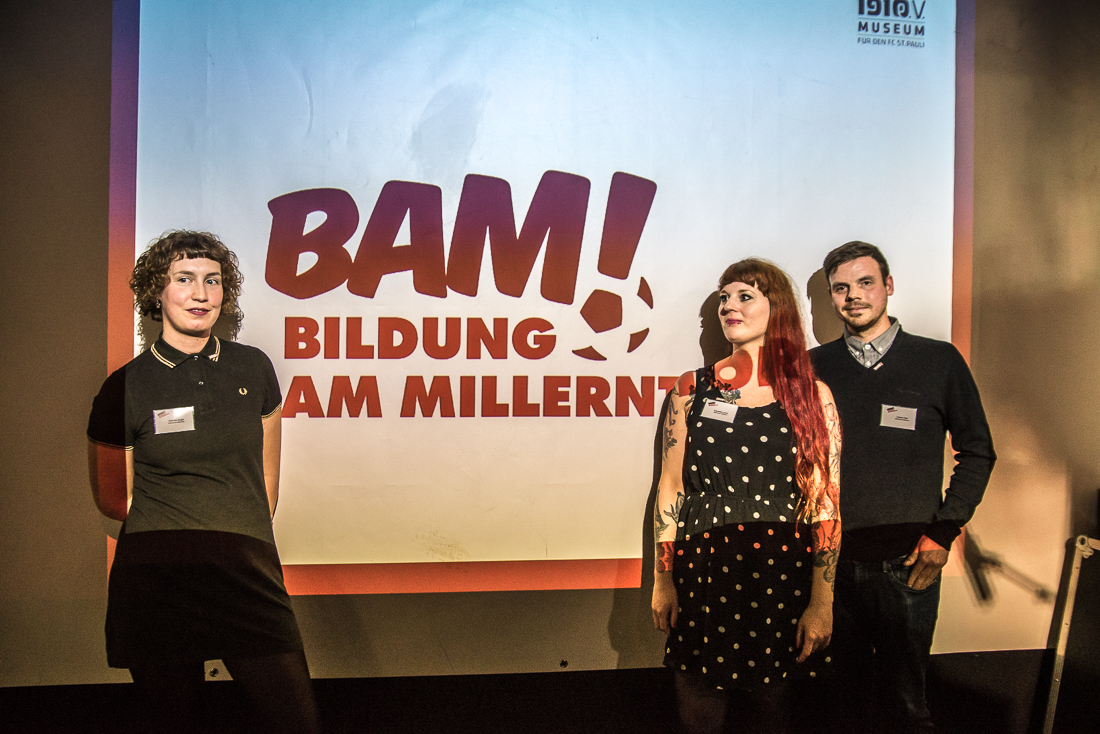 Das BAM!-Team (v.l.n.r.): Nathalie Kegel (Projektleitung), Franziska Lerch (Schulkooperationen) und Fabian Fritz (pädagogische Leitung).